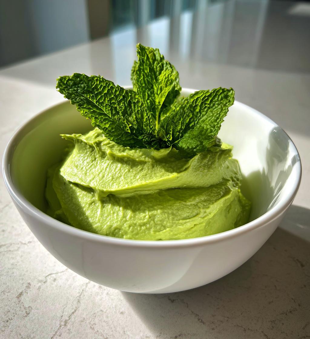 Groene erwt en munt mousse