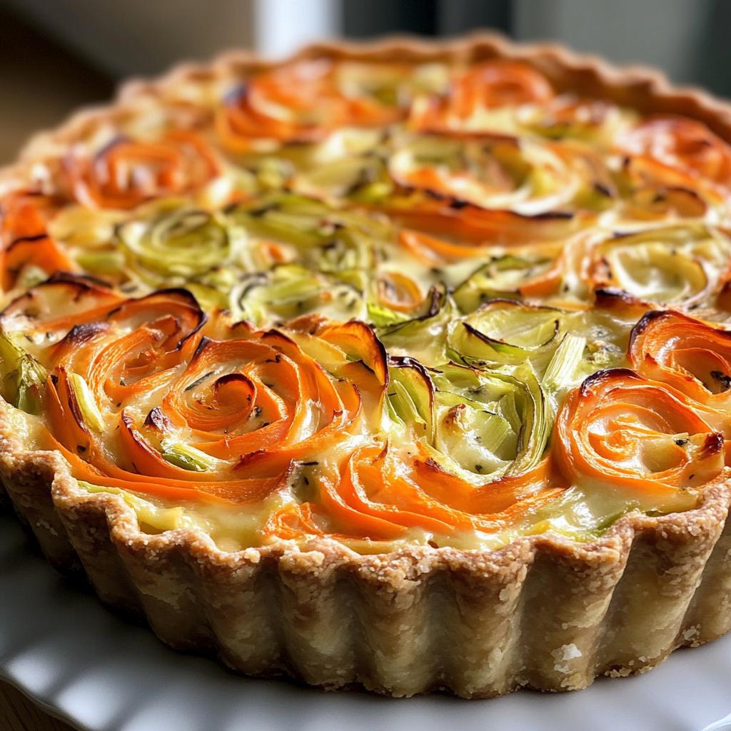 Groentetaart met wortel en prei - detail 1