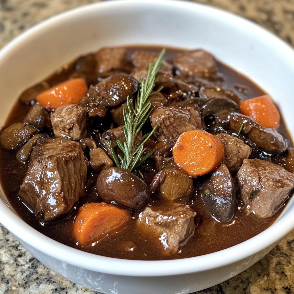 Hertenstoof met rozemarijnjus