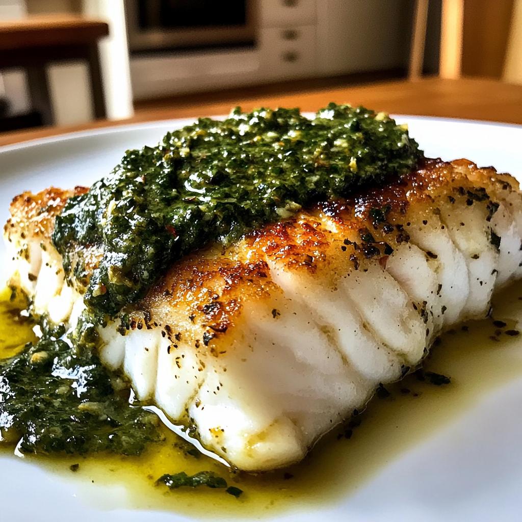 Kabeljauw met basilicumsaus - detail 1