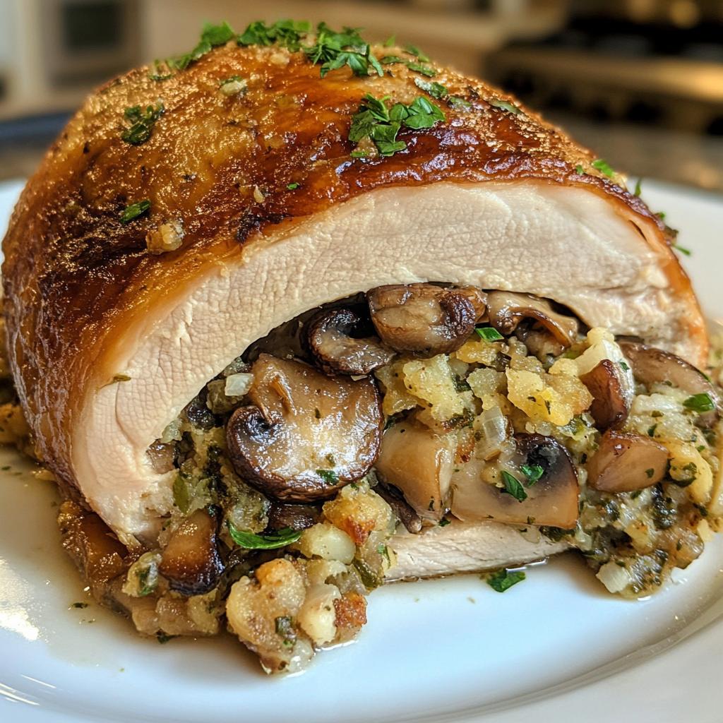 Kalkoen gevuld met champignons