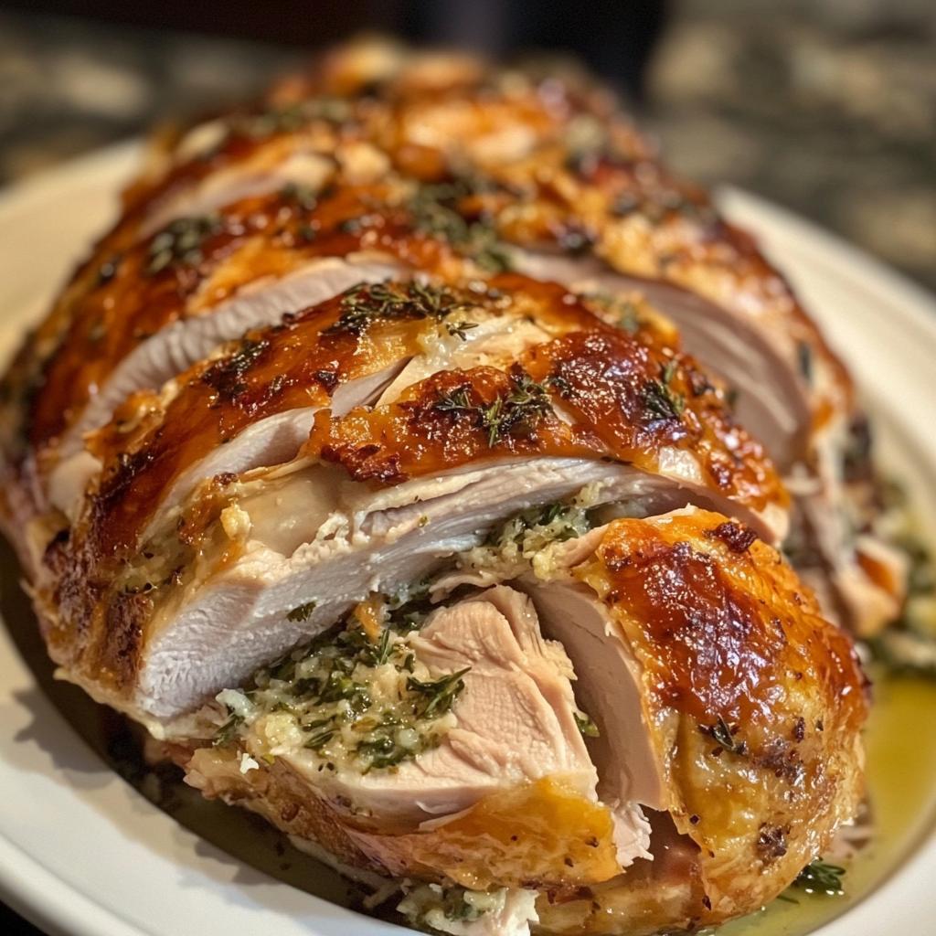 Kalkoen gevuld met kruidenboter