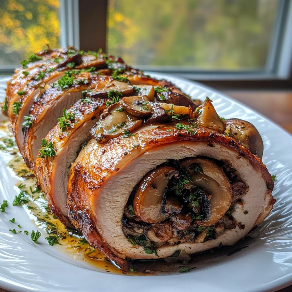 Kalkoenrollade met champignons