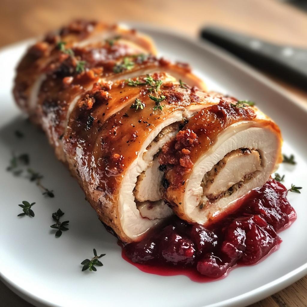 Kalkoenrollade met cranberrysaus