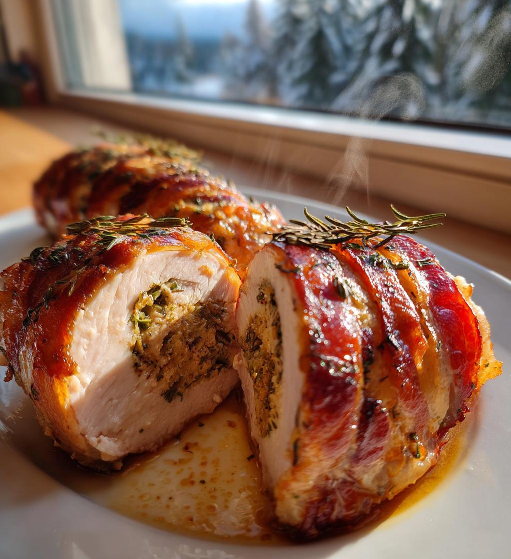 Kalkoenrollade met spek - detail 1