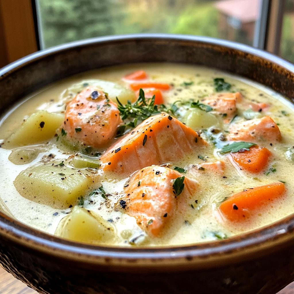 Kerstsoep met zalm - detail 1