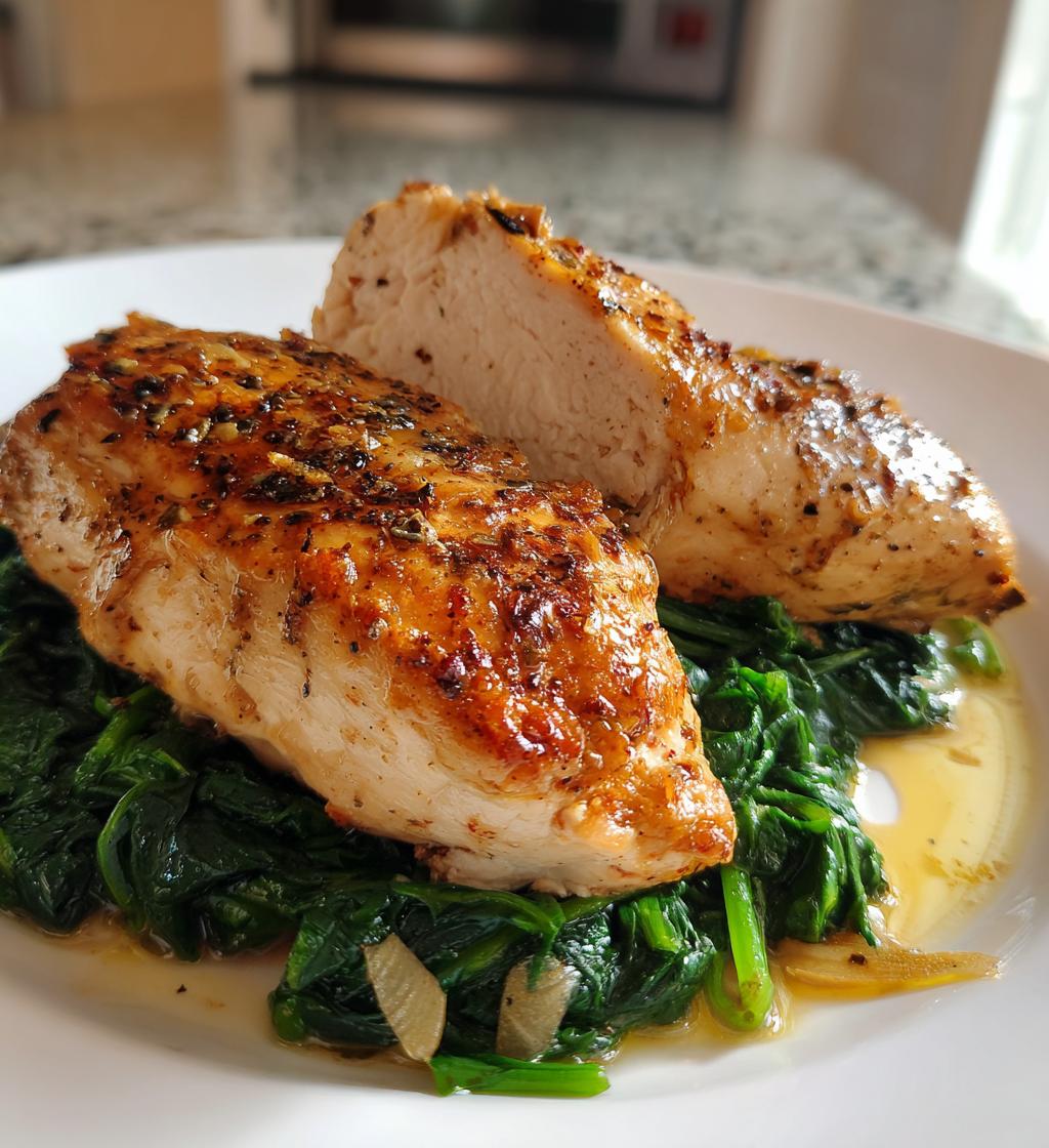 Kipfilet met spinazie