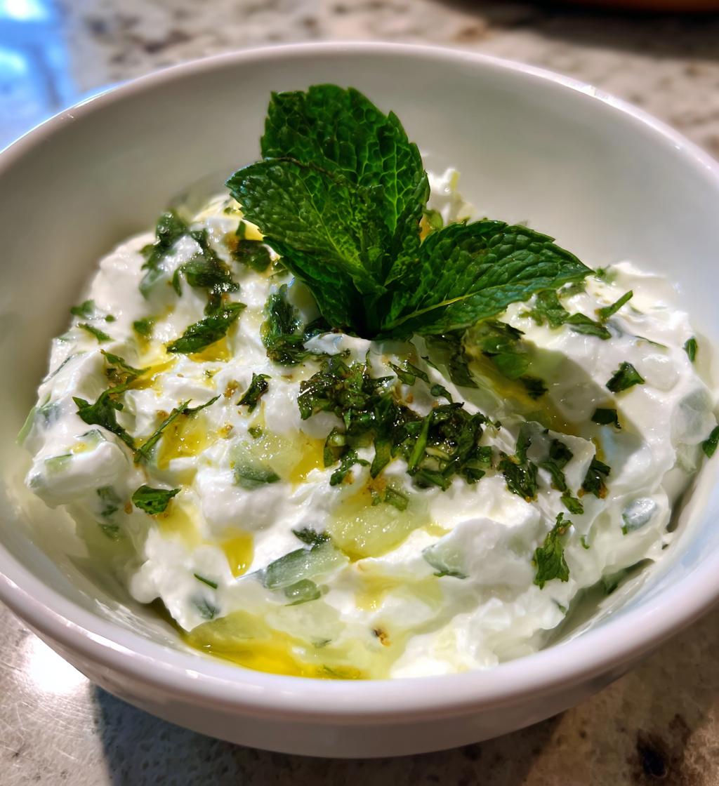 Komkommer-yoghurt met munt