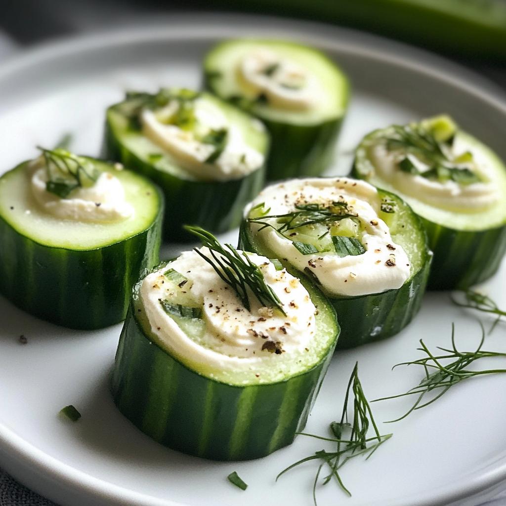 Komkommerrolletjes met roomkaas