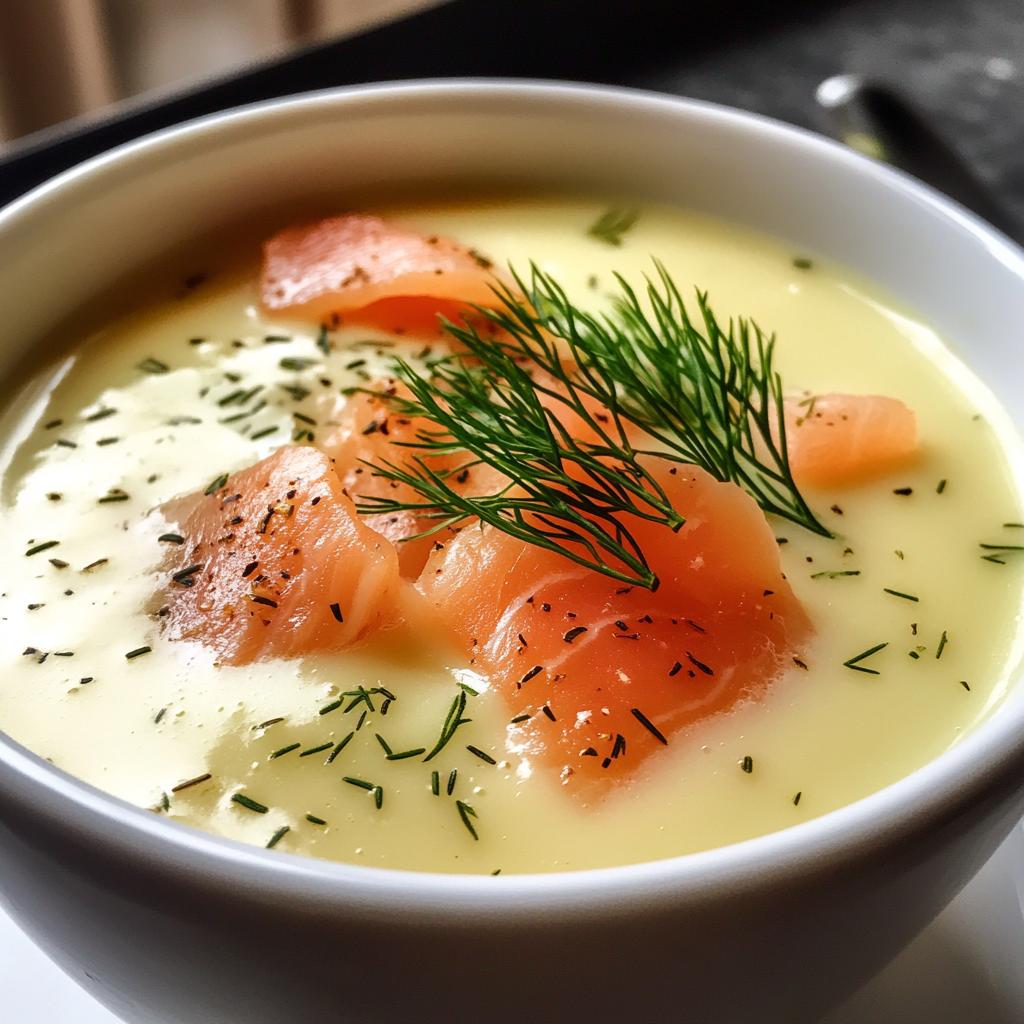 Koude aspergesoep met zalm