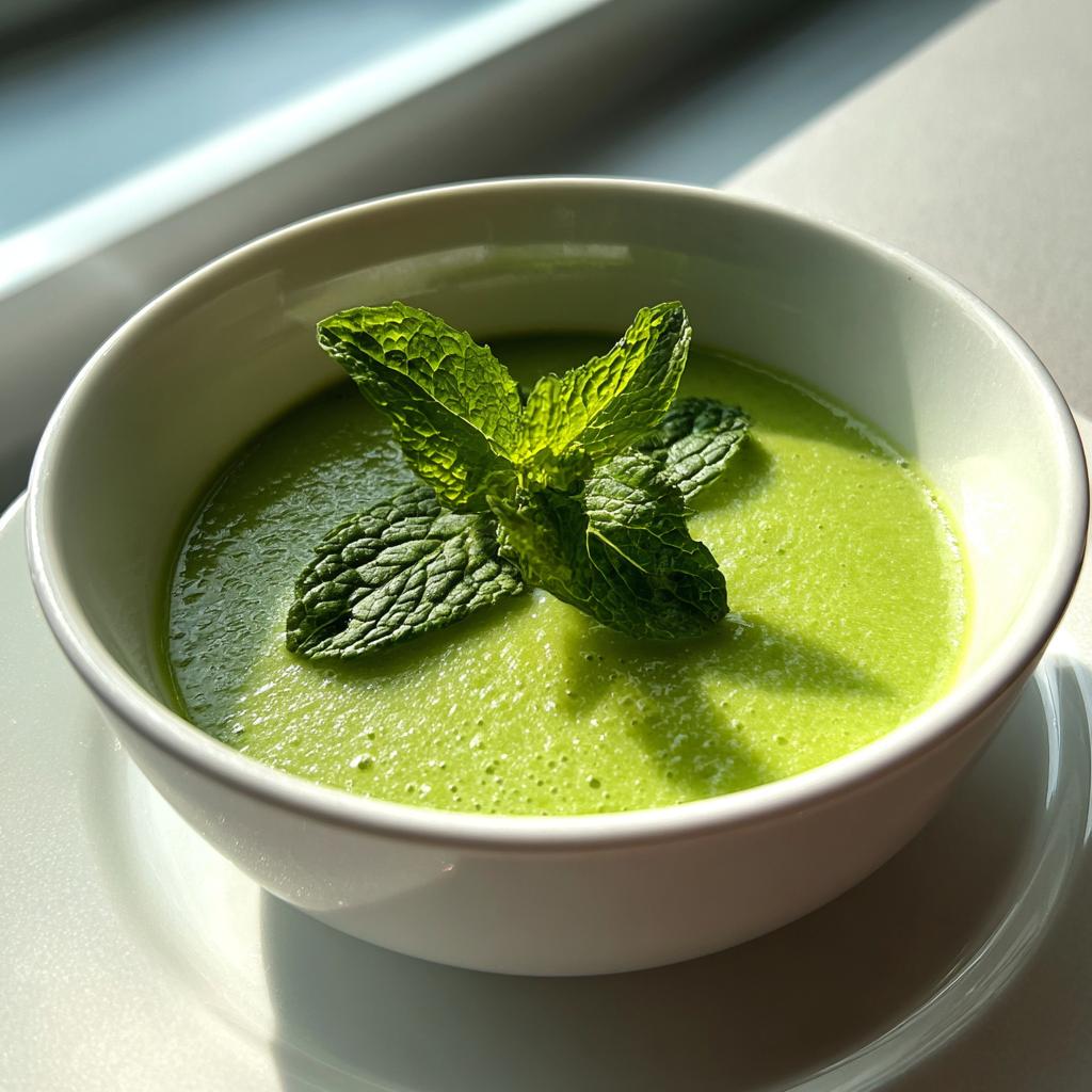 Koude erwtensoep met munt