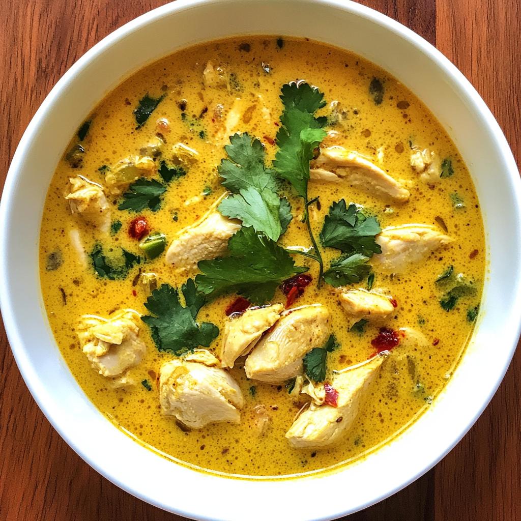Koude kerriesoep met kip