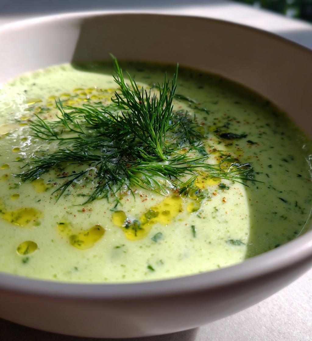 Koude komkommer-avocado soep - detail 1