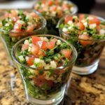 Libanese tabbouleh in mini-glaasjes