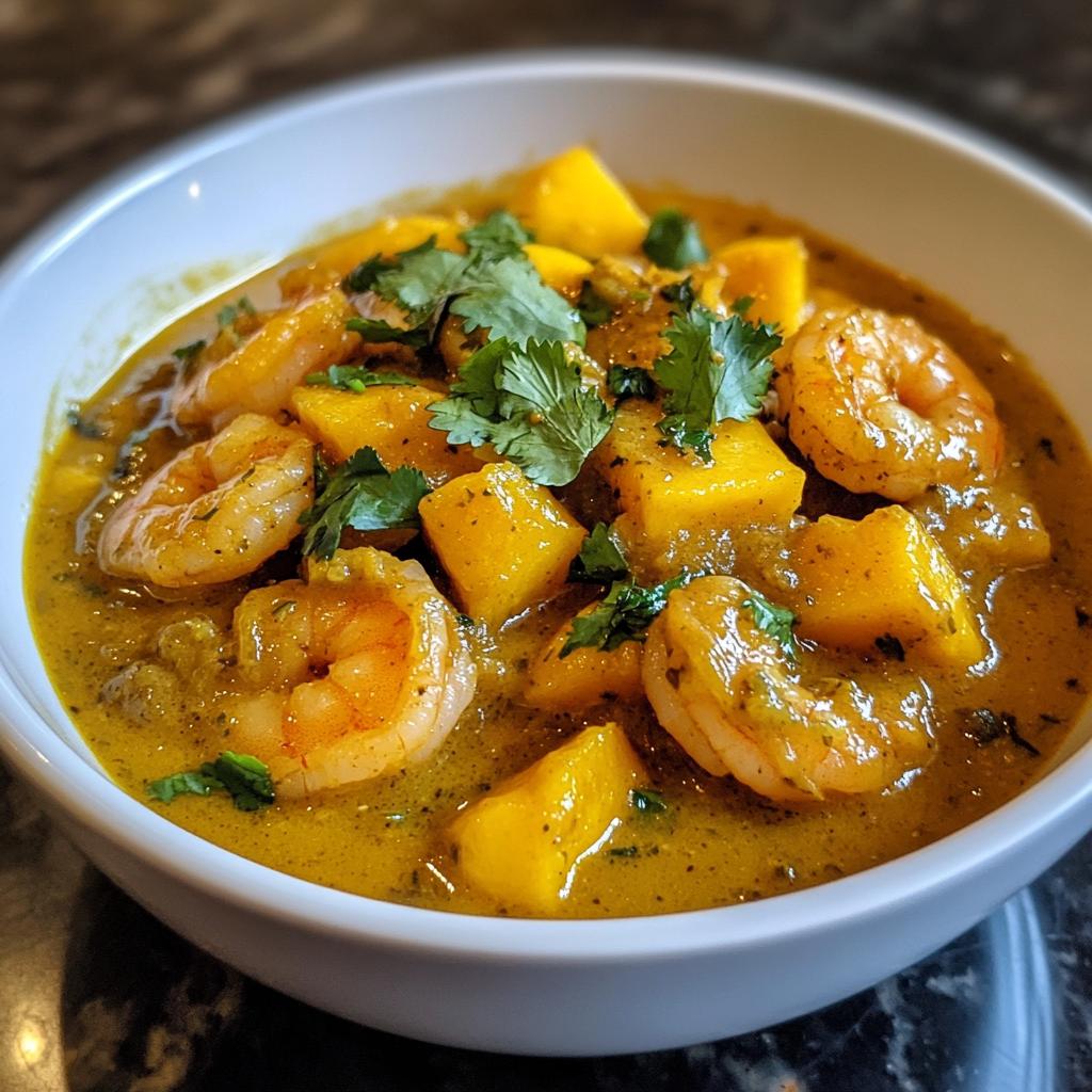 Mango-curry garnalen - detail 1