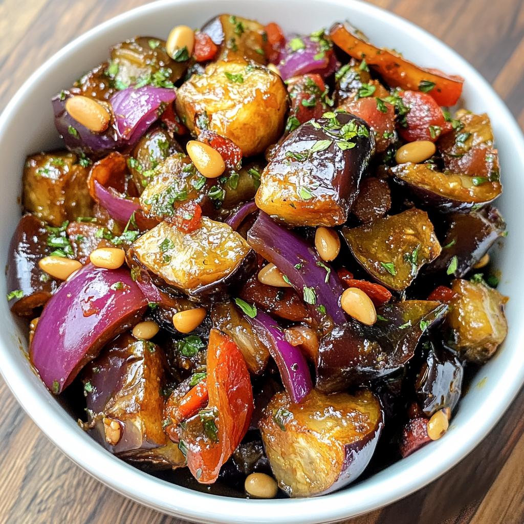 Mini caponata met pijnboompitten