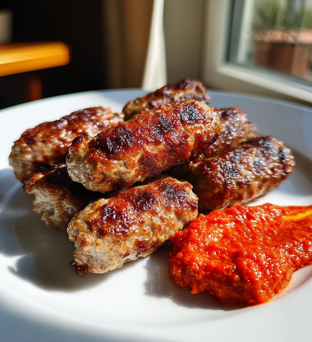 Mini cevapi met ajvar