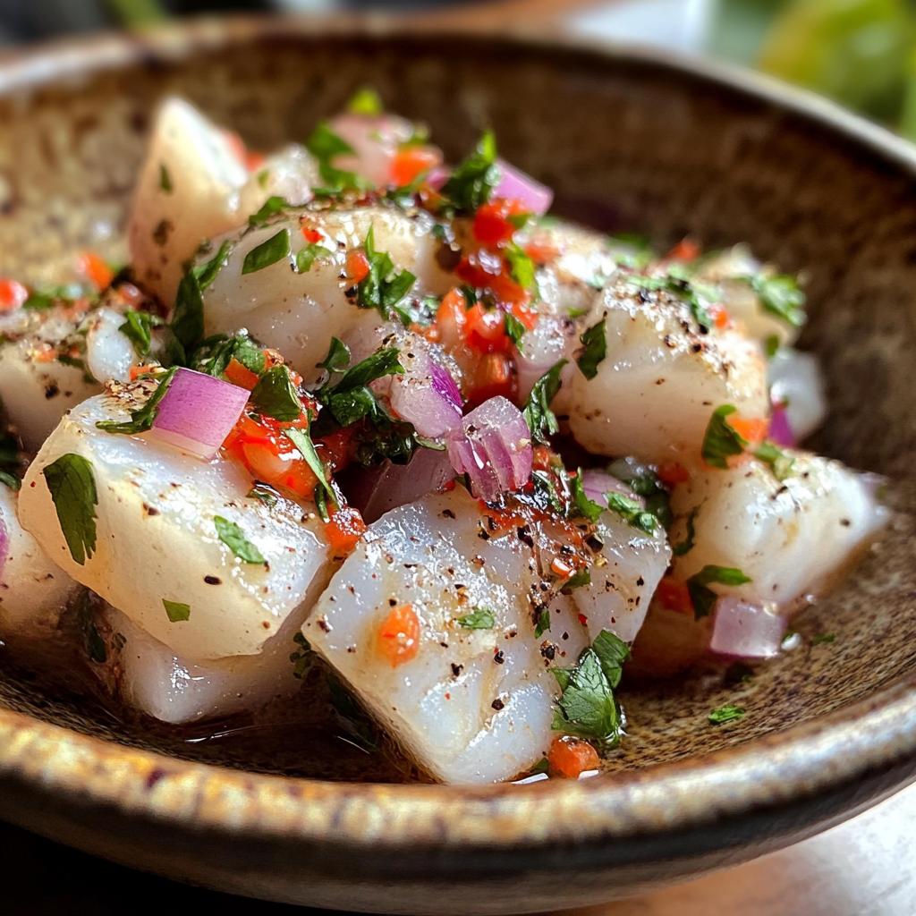 Mini ceviche van zeebaars