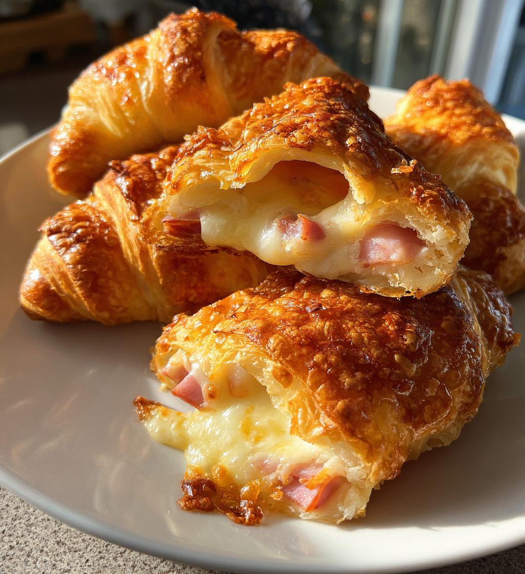 Mini croissantjes met ham en kaas - detail 1