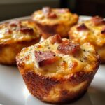 Mini pizza muffins met salami