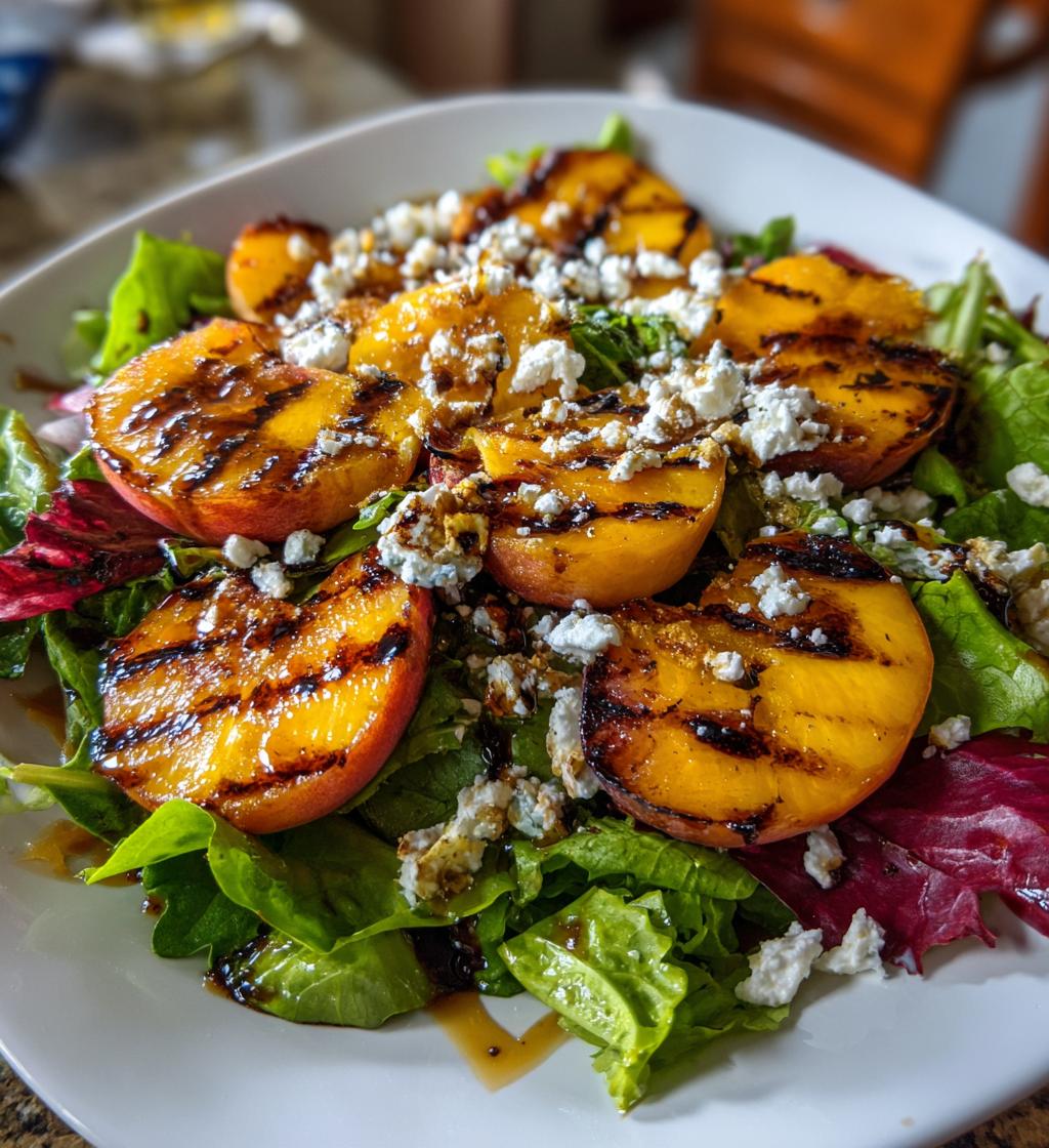 Mini salade met gegrilde perzik