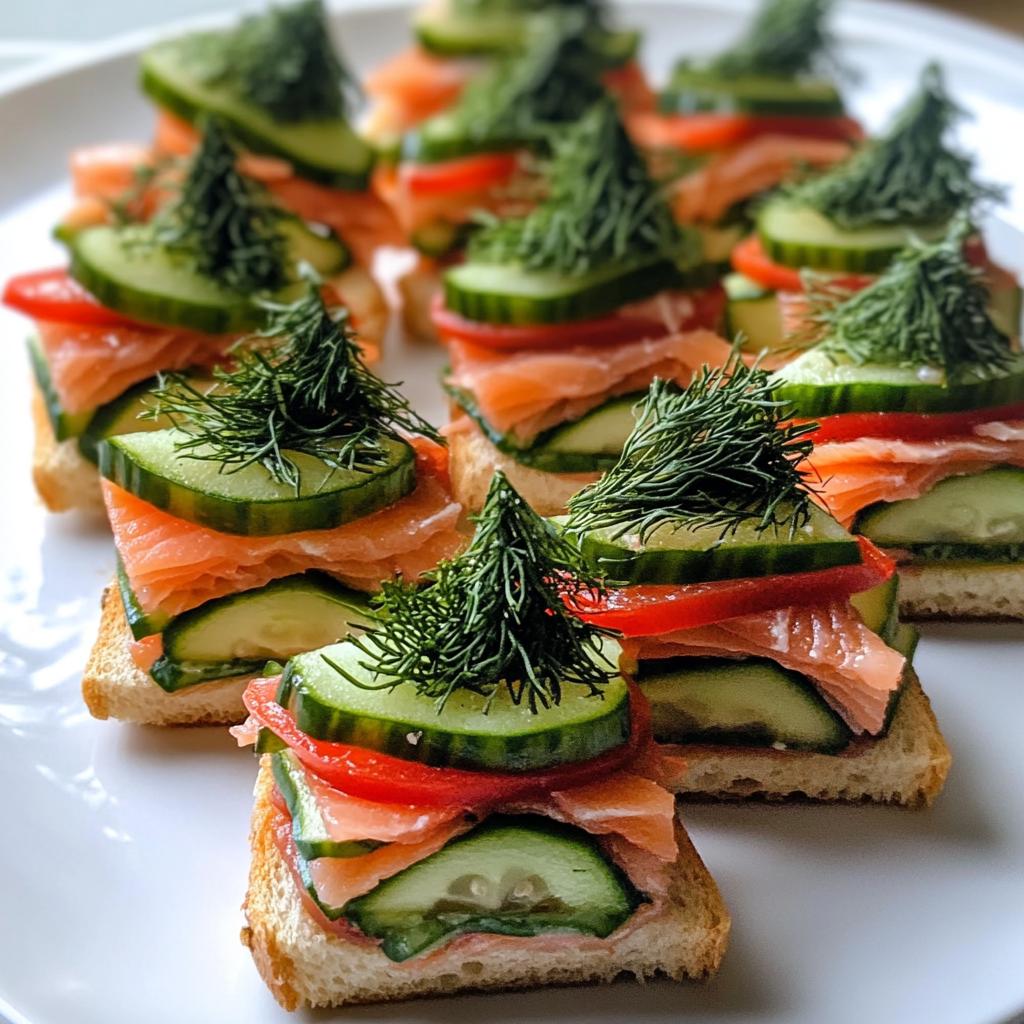 Mini sandwiches met kerstboompjes