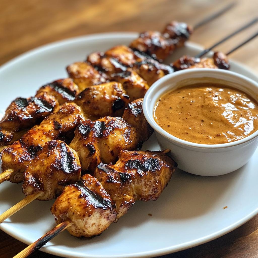 Mini saté met pindasaus dip