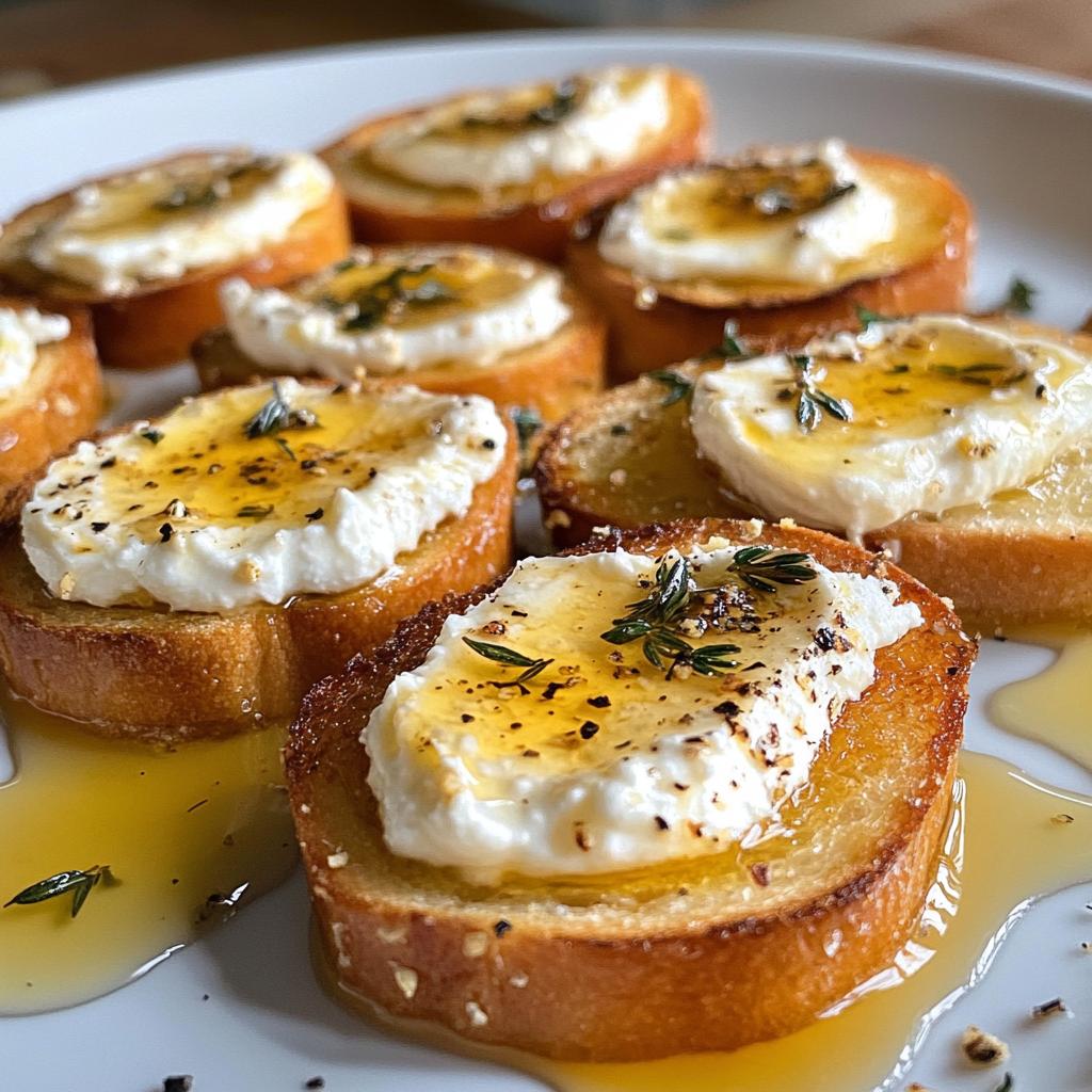 Mini toast met warme geitenkaas