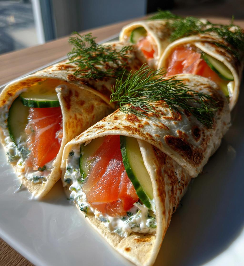 Mini wraps met zalm en kruidenkaas