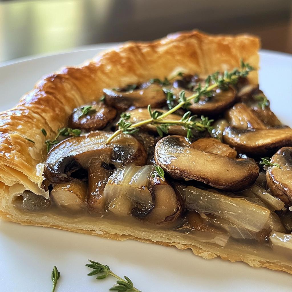 Paddenstoelentaart met bladerdeeg