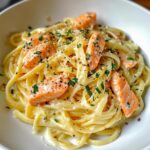 Pasta met zalm en citroen