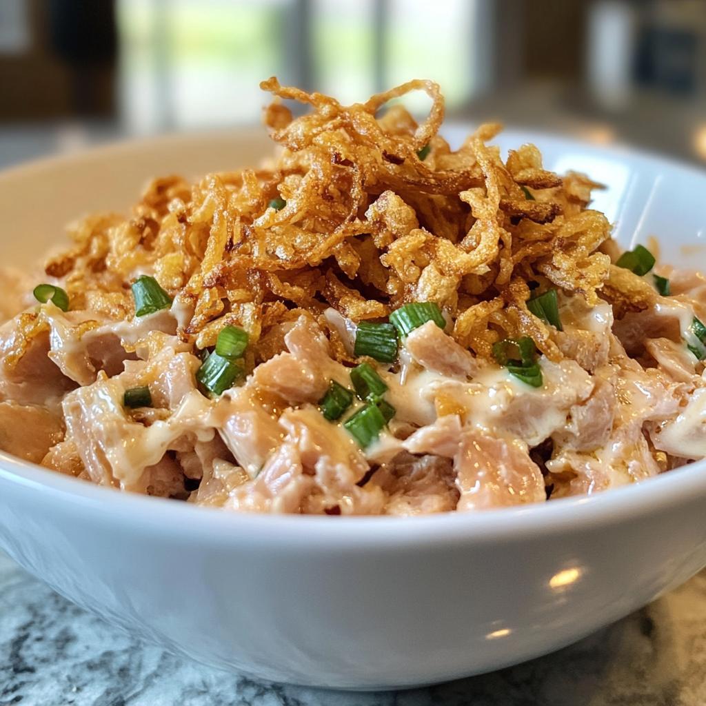 Pittige tonijnmayo met krokante ui