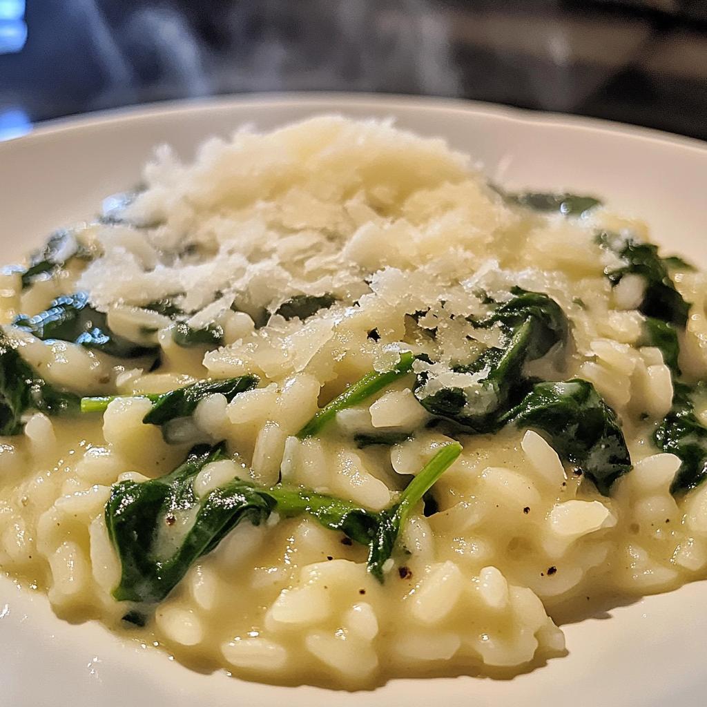 Risotto met spinazie en parmezaan