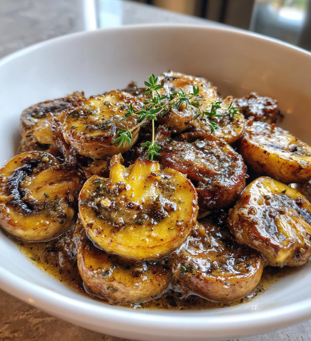 Romige knoflookchampignon met tijm