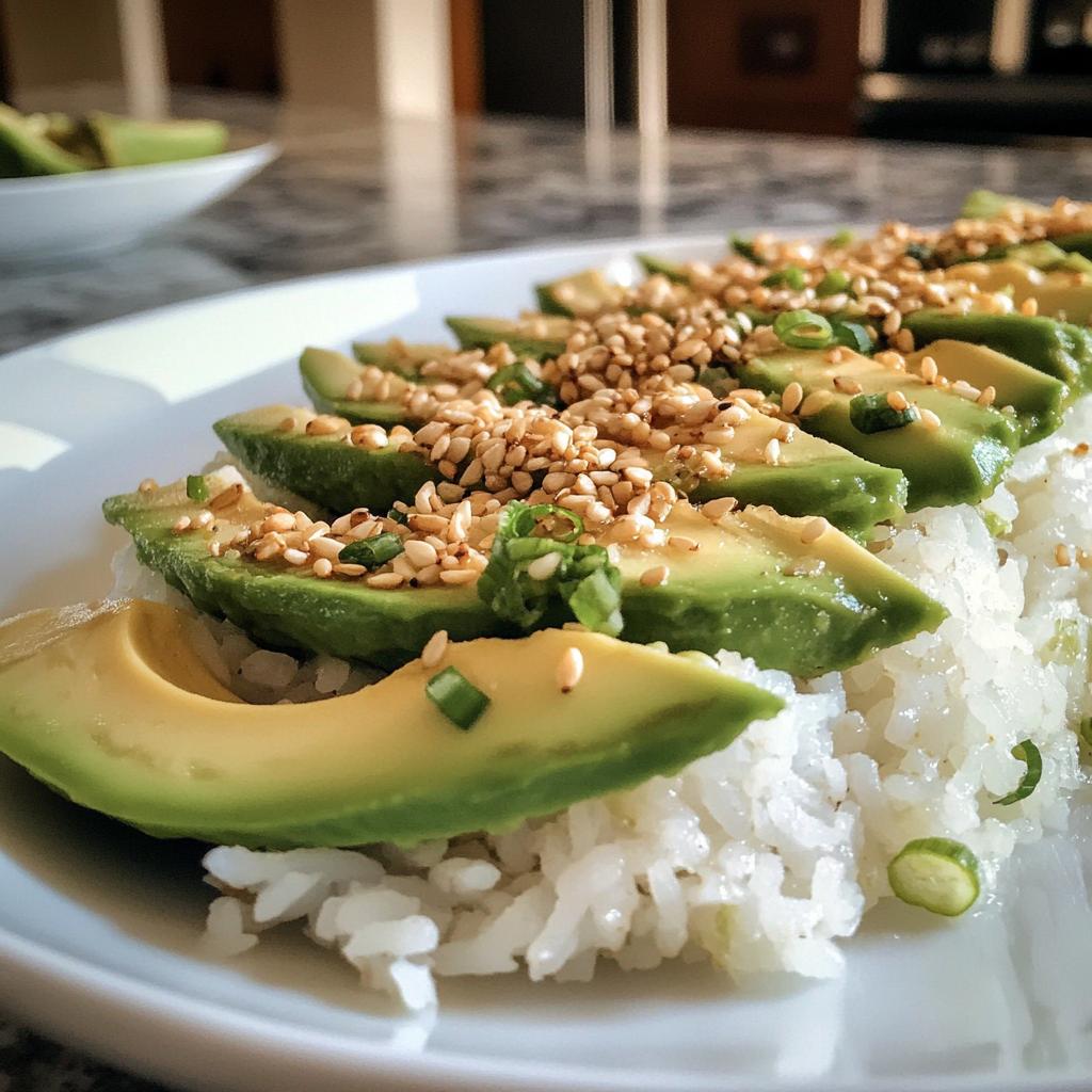 Sushi rijst met avocado en sesam