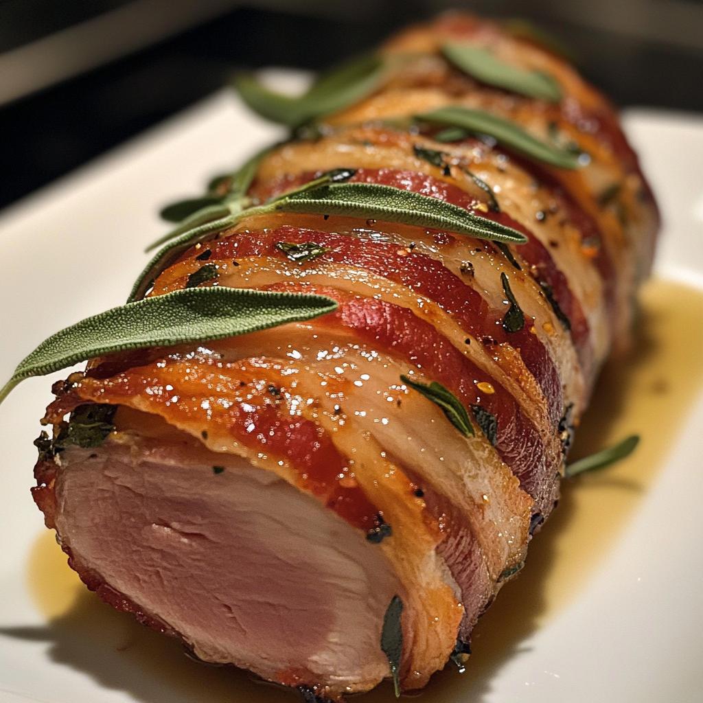 Varkenshaas met spek en salie - detail 1