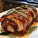 Varkenshaas met spek en salie