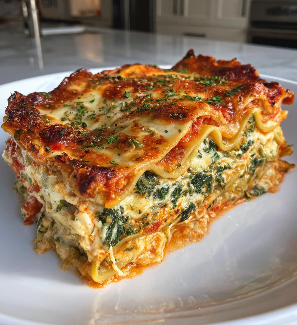 Vegetarische lasagne met spinazie