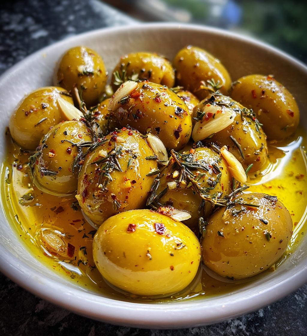 Warme olijven met knoflook - detail 1