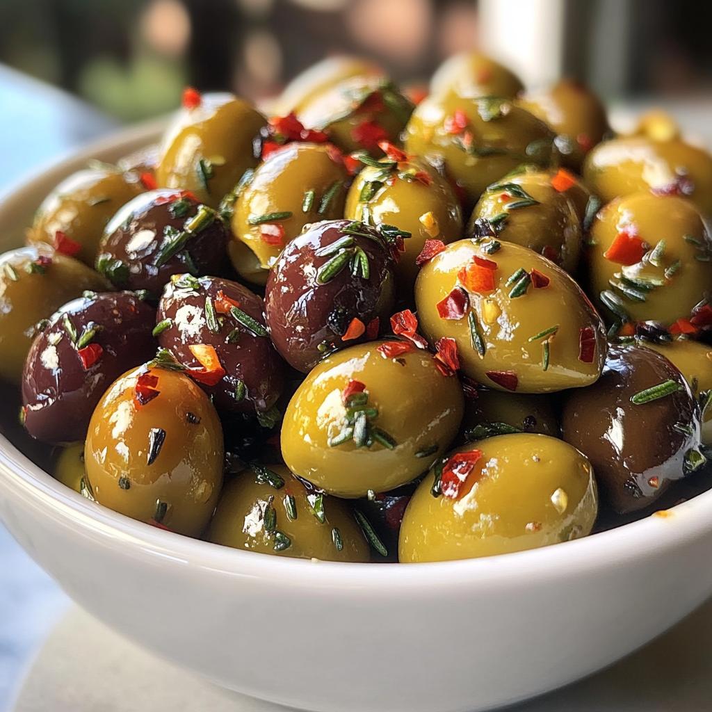 Warme olijven met kruiden