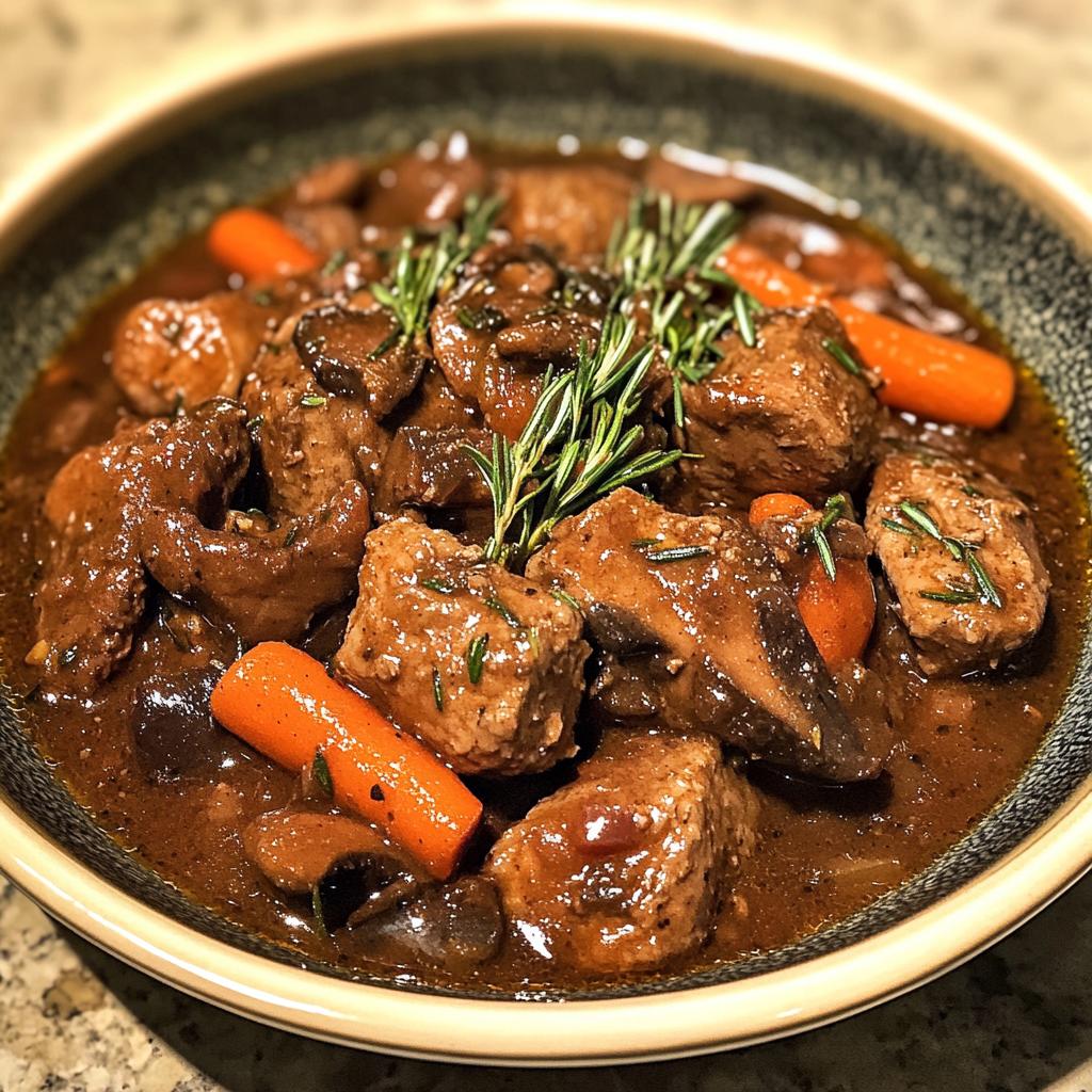 Wildzwijnstoof met rode wijn