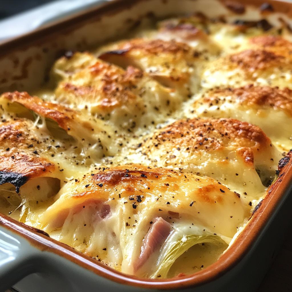 Witlofgratin met ham en kaas - detail 1