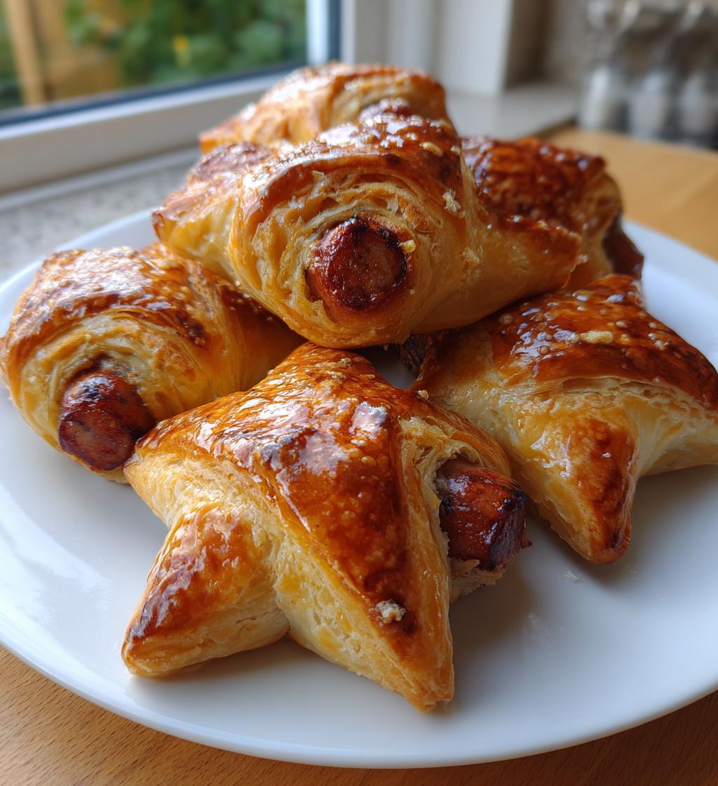 Worstenbroodjes in stervorm