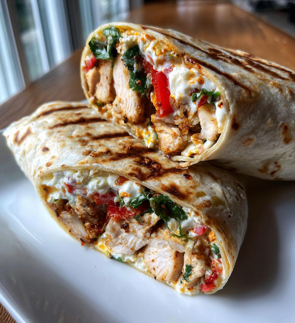 Wraprolletjes met kip en roomkaas