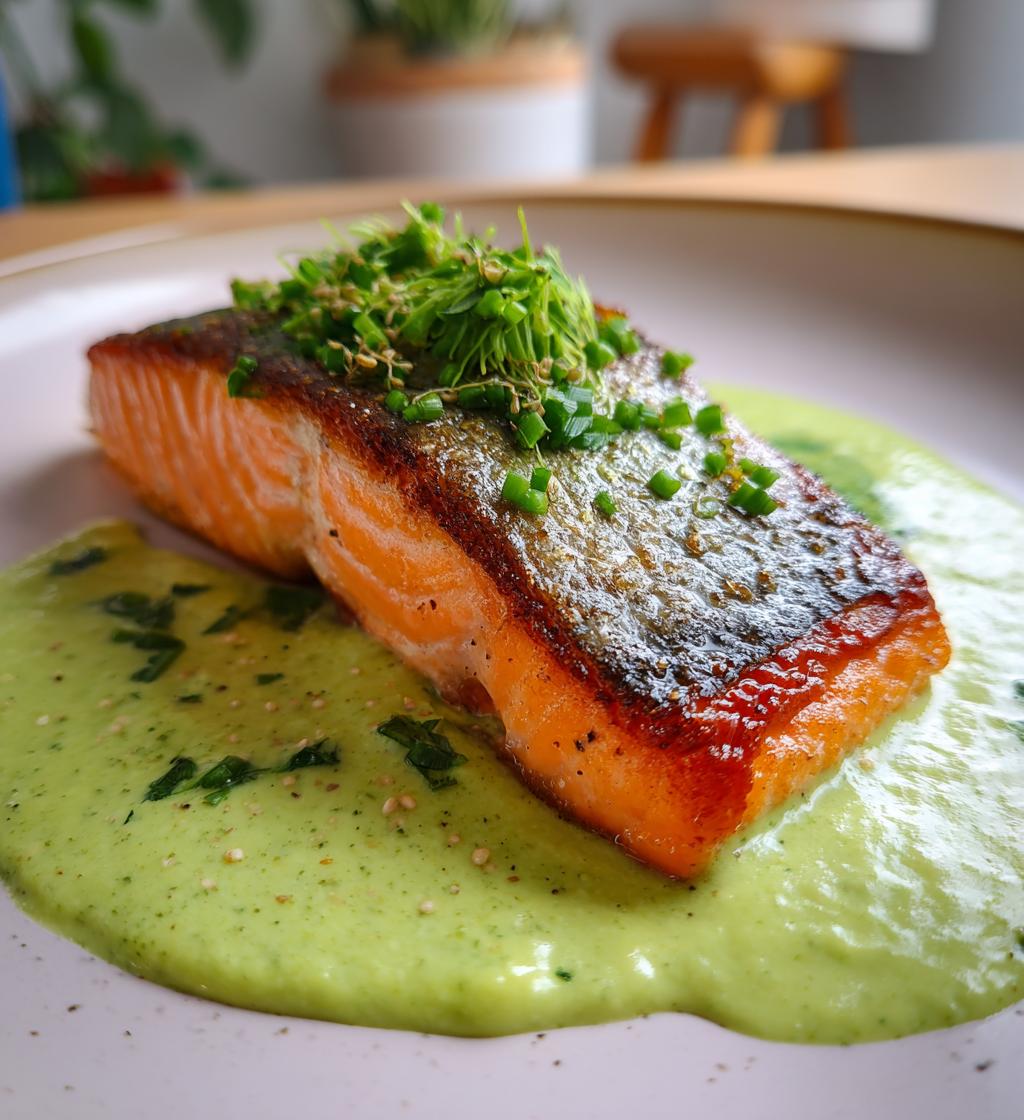 Zalm met avocado-crème