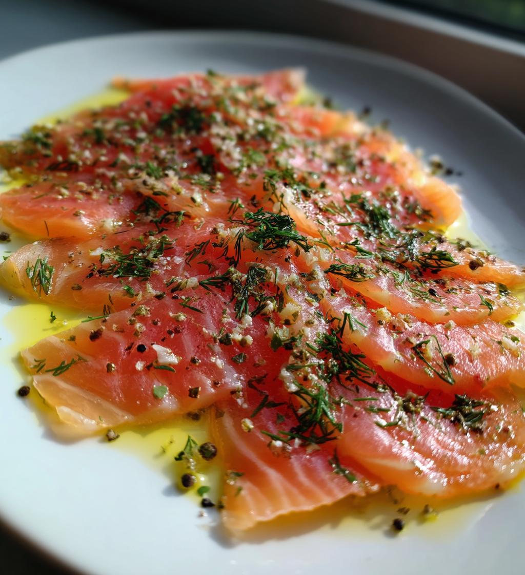 Zalmcarpaccio met dille en citroen