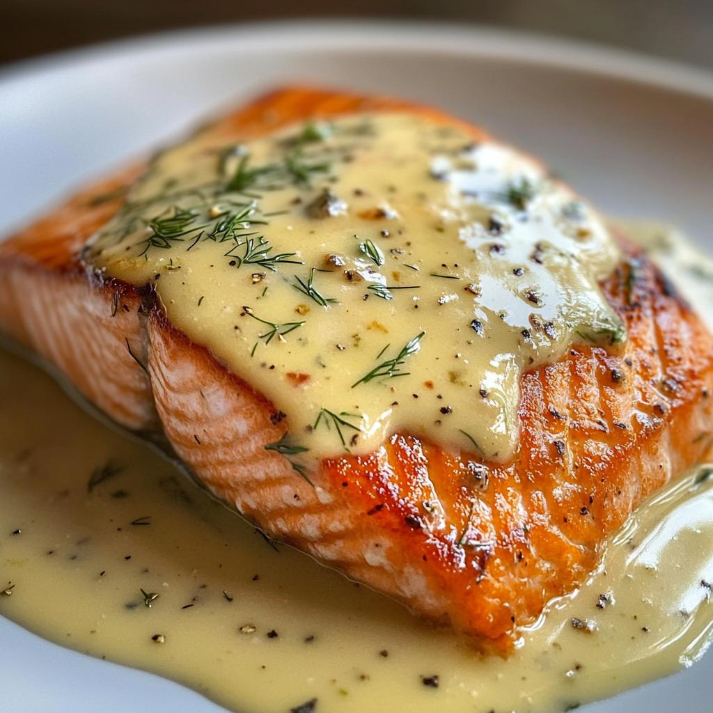 Zalmfilet met witte wijnsaus