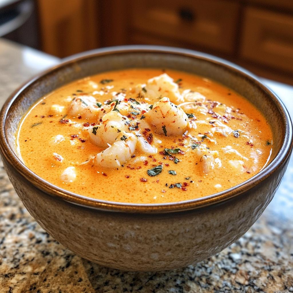 creamy crab and shrimp seafood bisque - detail 1