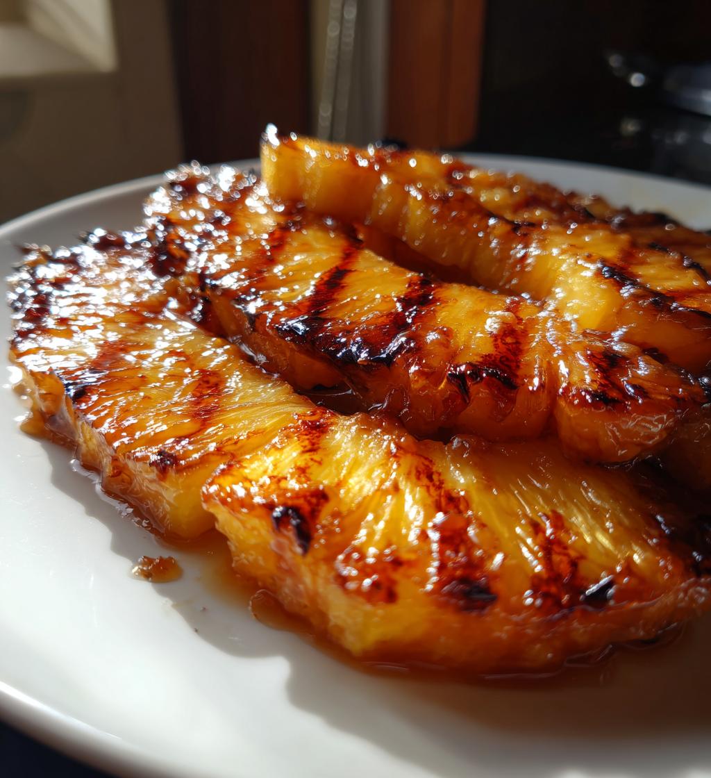 grilled pineapple with caramelized brown sugar