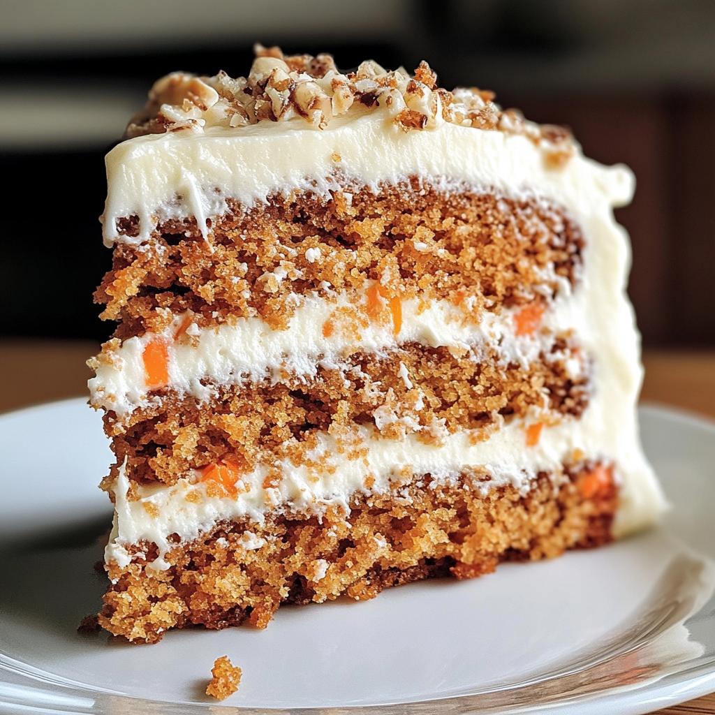 homemade carrot cake with creamy cheese frosting